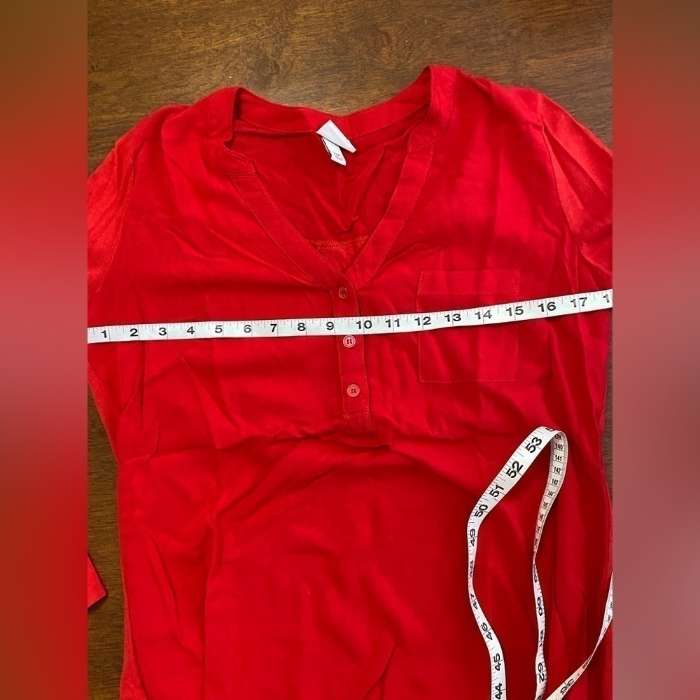MERONA Red COTTON KNIT TOP -long sleeve cotton top 0824